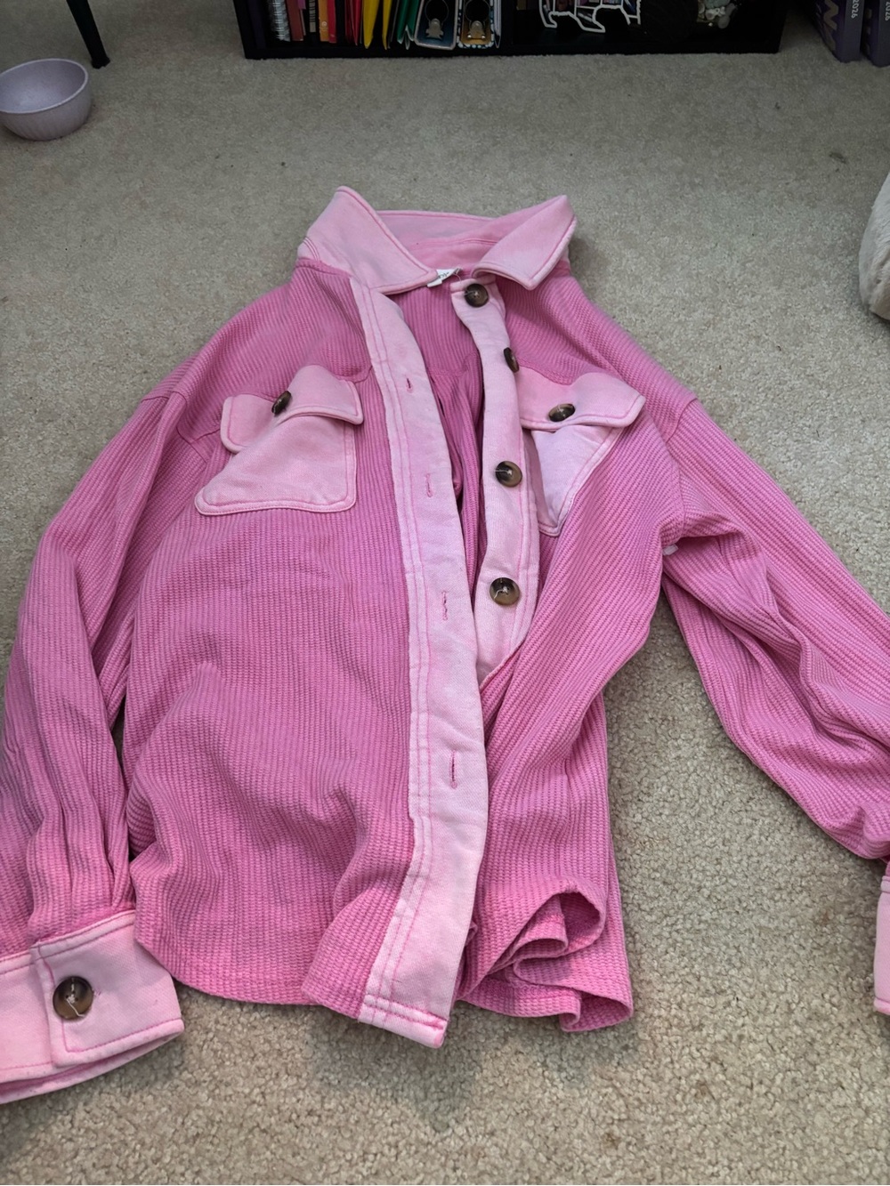 Pink Jacket - Casual Button-Up Coat